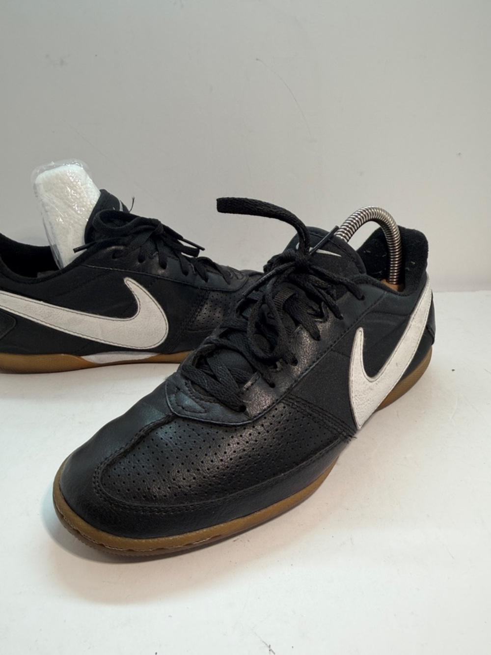 Nike Black Sneakers with White Swoosh and Gum Outsole